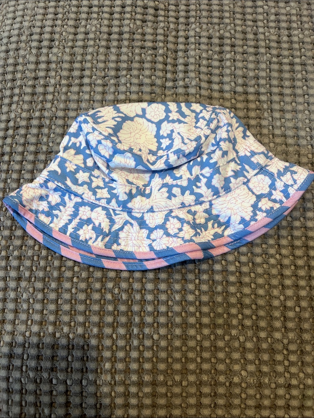 Crewcuts Kids Floral Bucket Hat in Blue and Pink SZ Blockprints JCrew Sun Hat